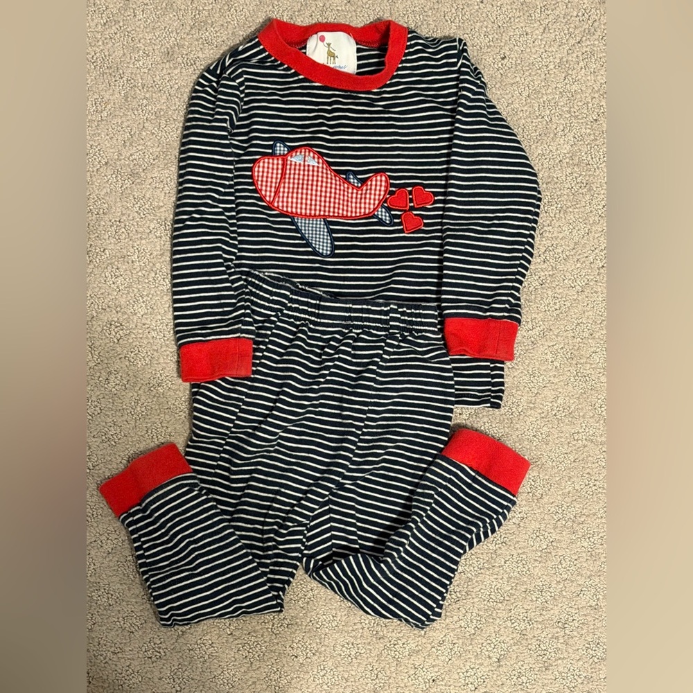 Striped Set with Airplane Design